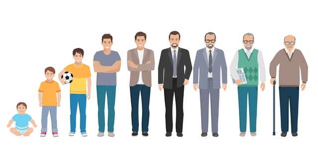 男性の一生イラスト