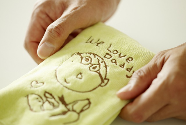 父の日に似顔絵タオルをプレゼント